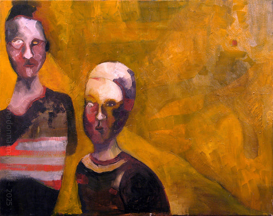 two boys on yellow