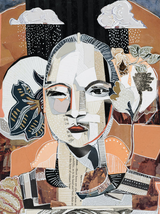 collage a lady in a tropical storm