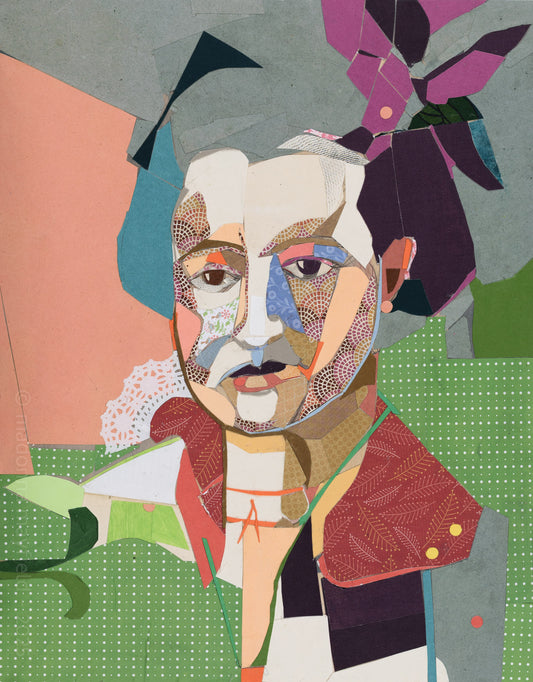 collage of a man dressed in colorful clothing