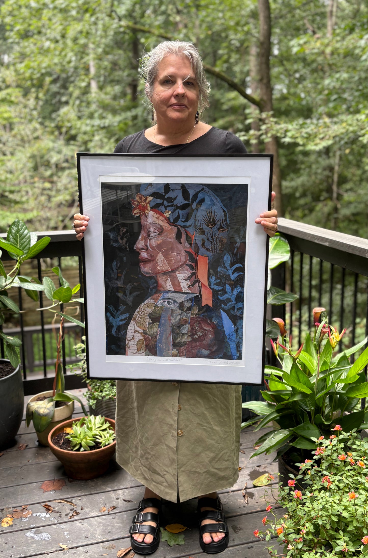 lady with blue hat  -  PRINT